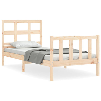 Bed Frame With Headboard Single Solid Wood