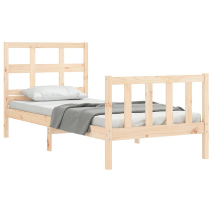 Bed Frame With Headboard Single Solid Wood