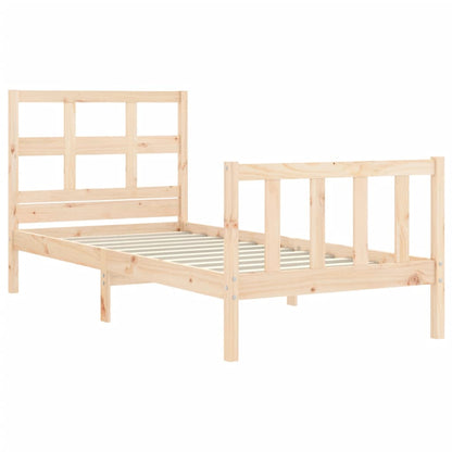 Bed Frame With Headboard Single Solid Wood