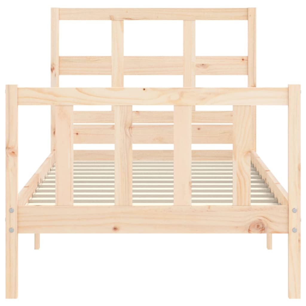 Bed Frame With Headboard Single Solid Wood