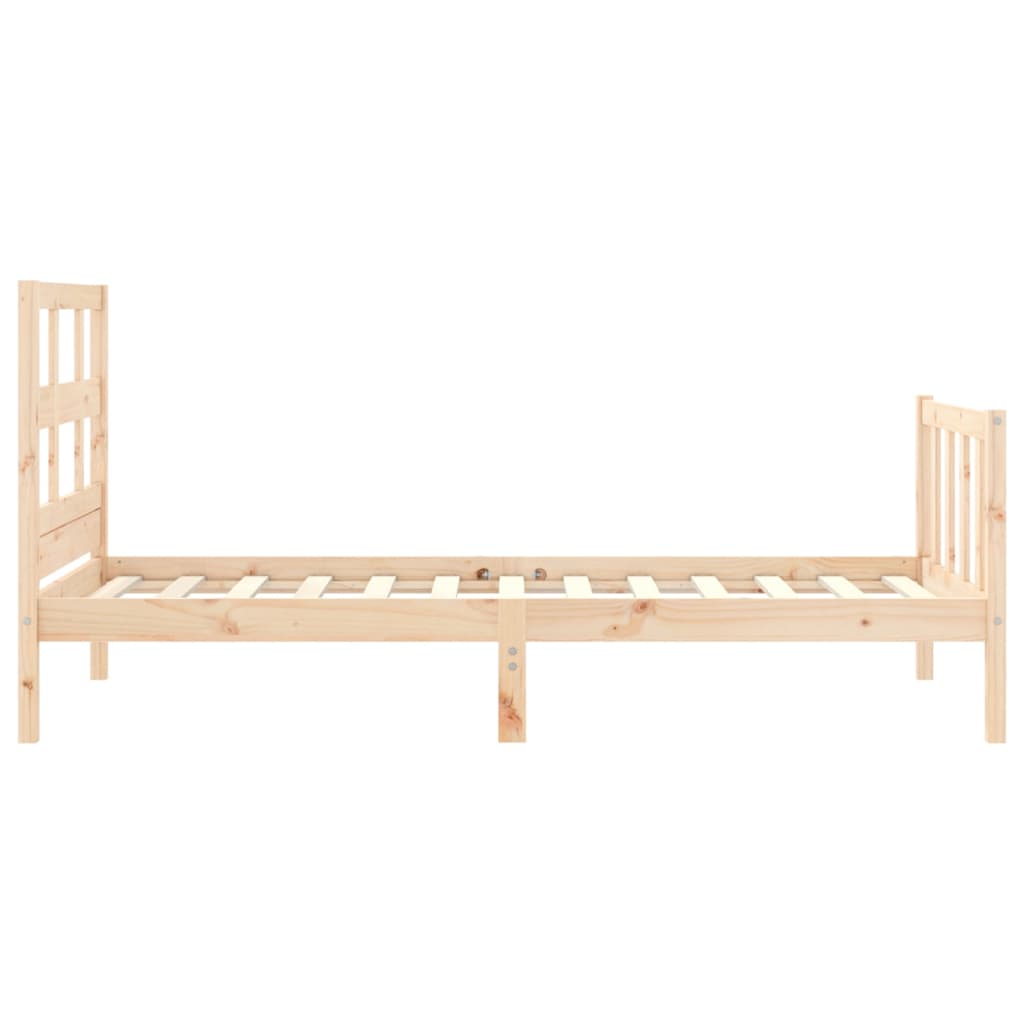 Bed Frame With Headboard Single Solid Wood