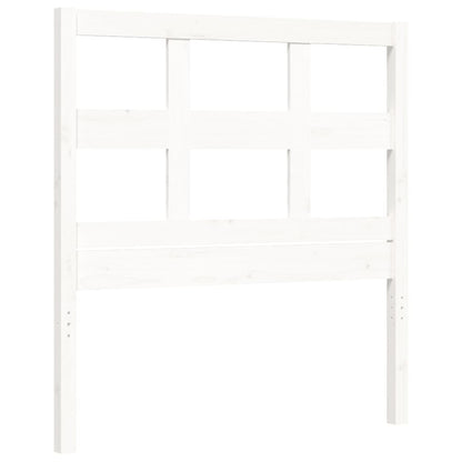 Bed Frame With Headboard White Single Solid Wood