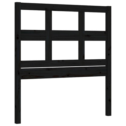 Bed Frame With Headboard Black Single Solid Wood