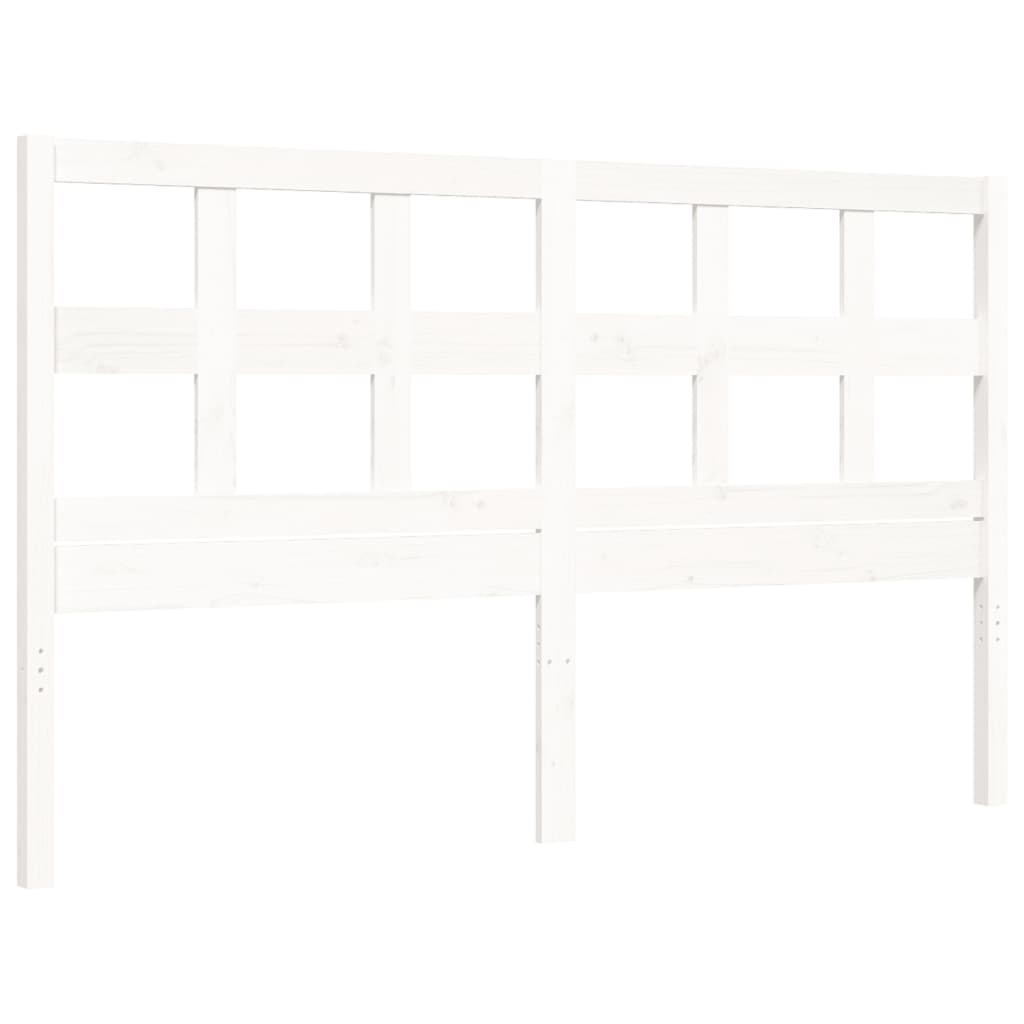 Bed Frame With Headboard White King Size Solid Wood