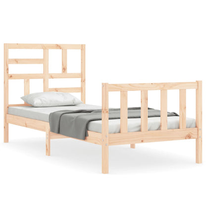 Bed Frame With Headboard Single Solid Wood