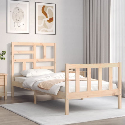 Bed Frame With Headboard Single Solid Wood