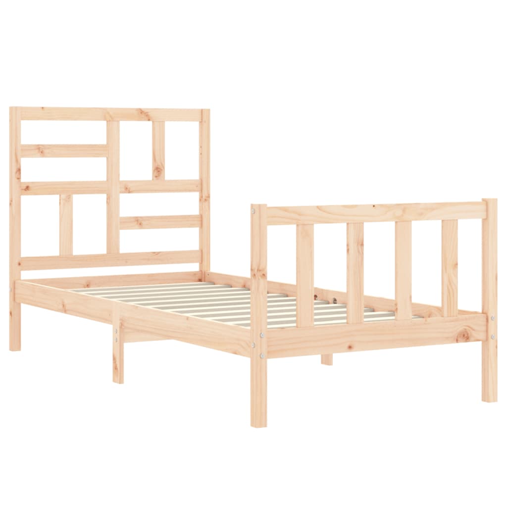 Bed Frame With Headboard Single Solid Wood