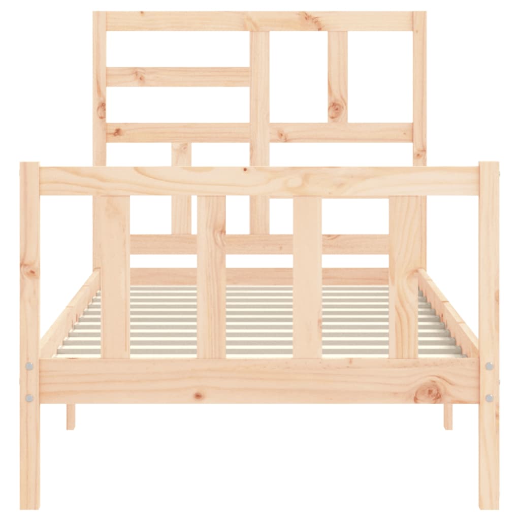 Bed Frame With Headboard Single Solid Wood