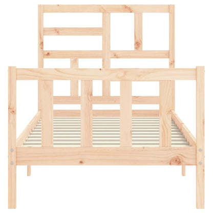 Bed Frame With Headboard Single Solid Wood