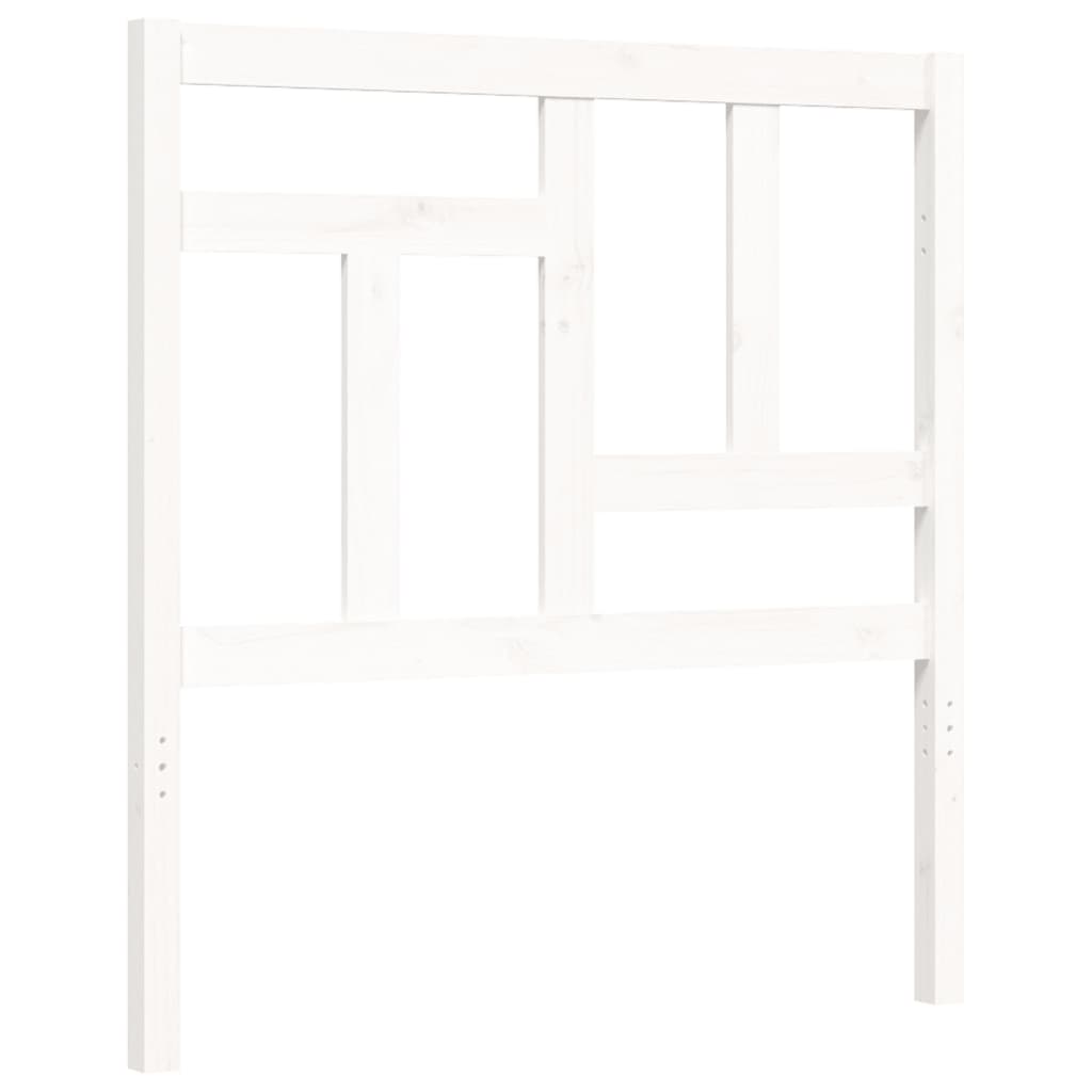 Bed Frame With Headboard White Single Solid Wood