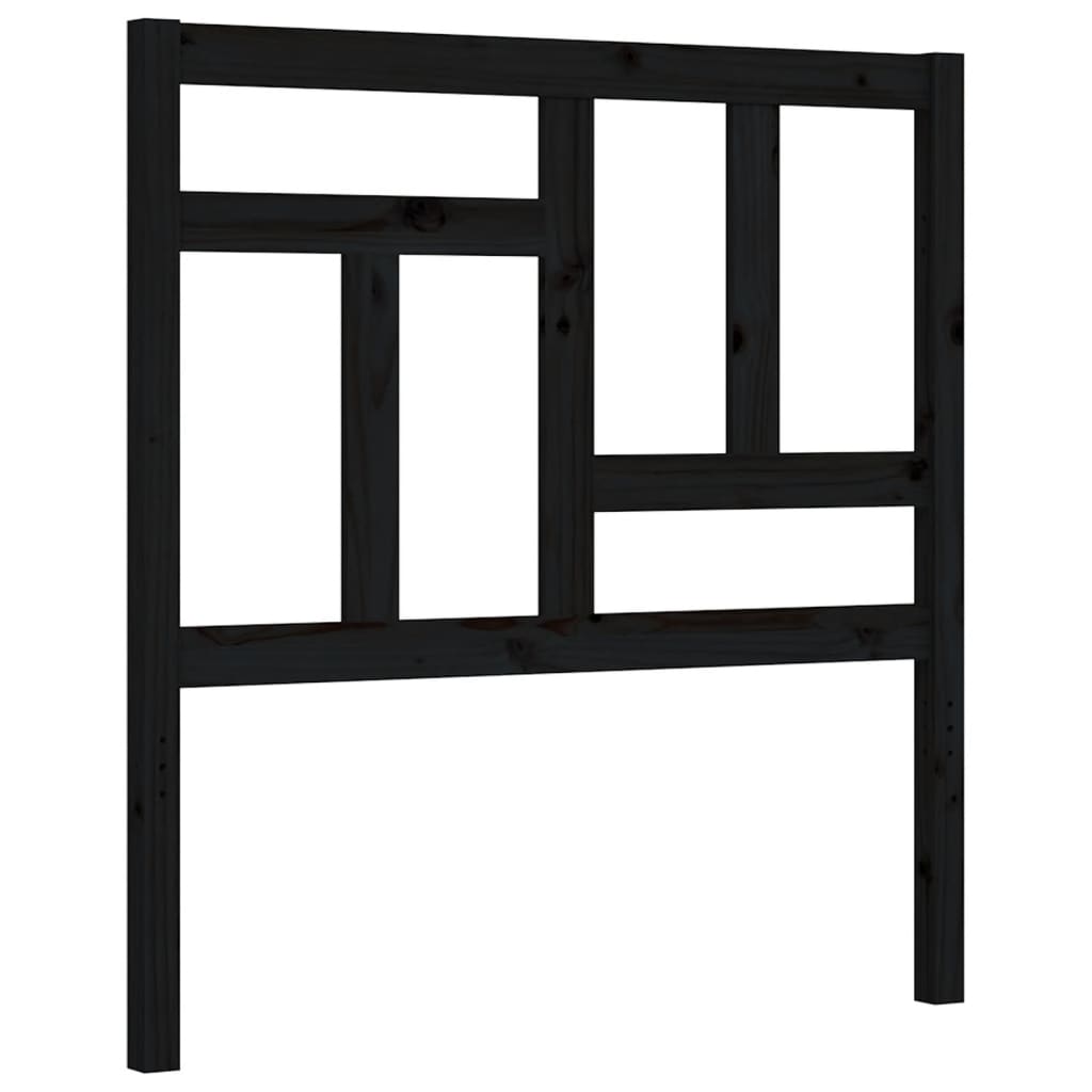 Bed Frame With Headboard Black Single Solid Wood