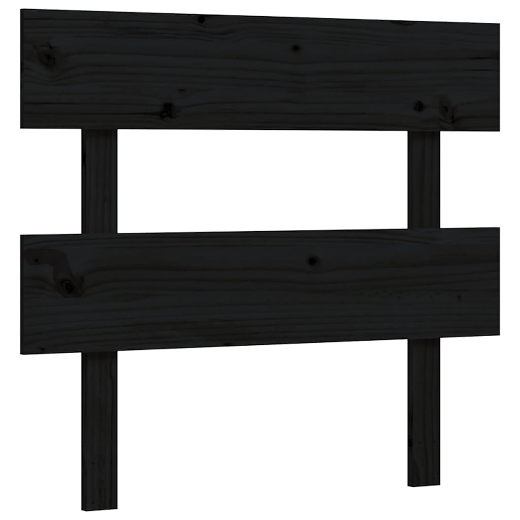 Bed Frame With Headboard Black Single Solid Wood