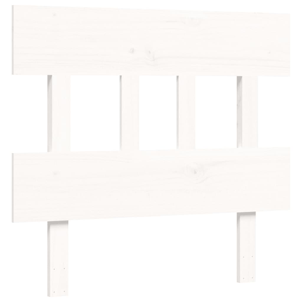 Bed Frame With Headboard White Single Solid Wood