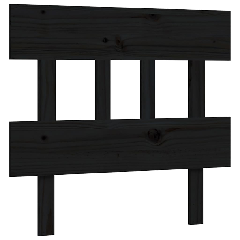 Bed Frame With Headboard Black Single Solid Wood