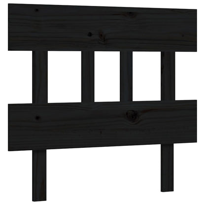 Bed Frame With Headboard Black Single Solid Wood