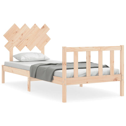 Bed Frame With Headboard Single Solid Wood