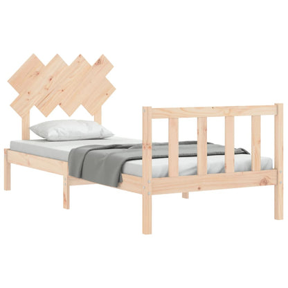 Bed Frame With Headboard Single Solid Wood