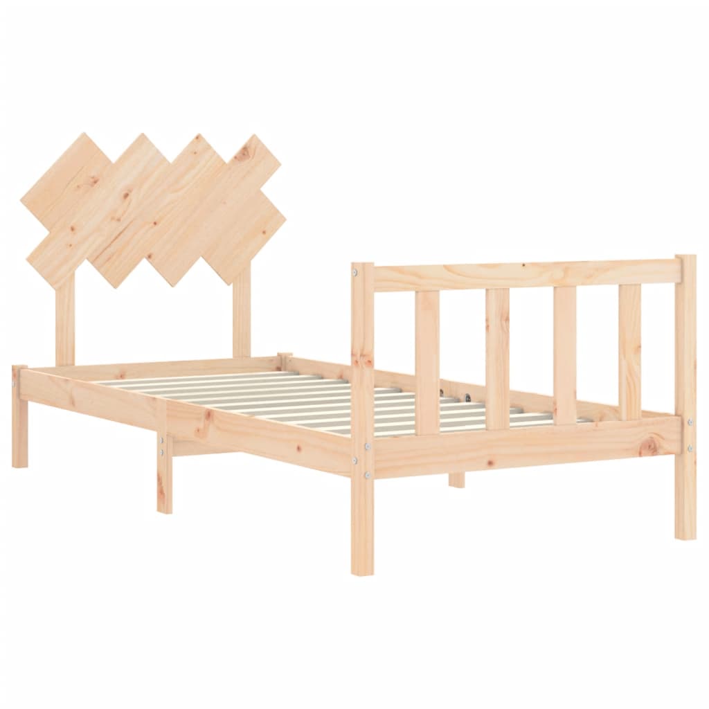 Bed Frame With Headboard Single Solid Wood