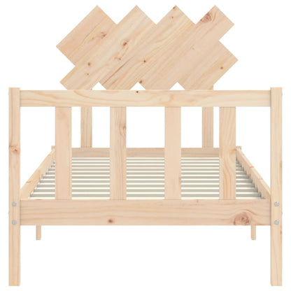 Bed Frame With Headboard Single Solid Wood