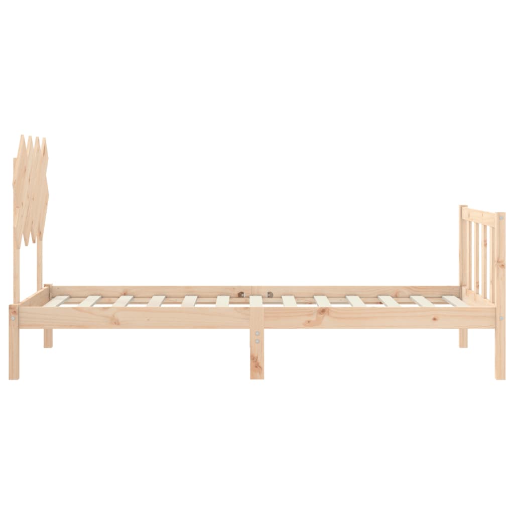 Bed Frame With Headboard Single Solid Wood