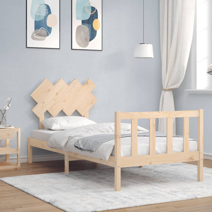 Bed Frame With Headboard Single Solid Wood