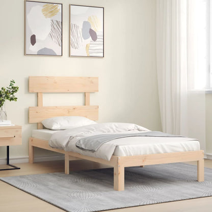 Bed Frame With Headboard Single Solid Wood