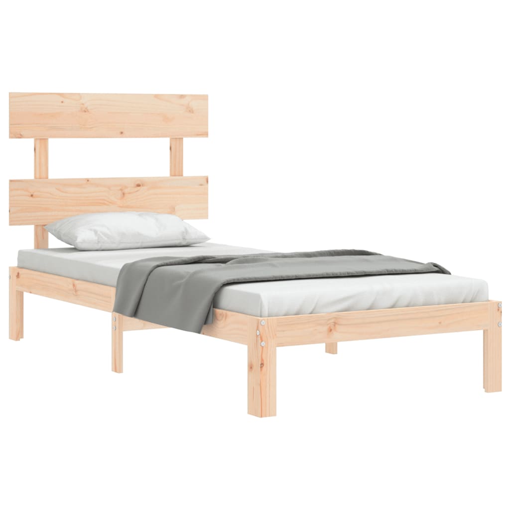 Bed Frame With Headboard Single Solid Wood