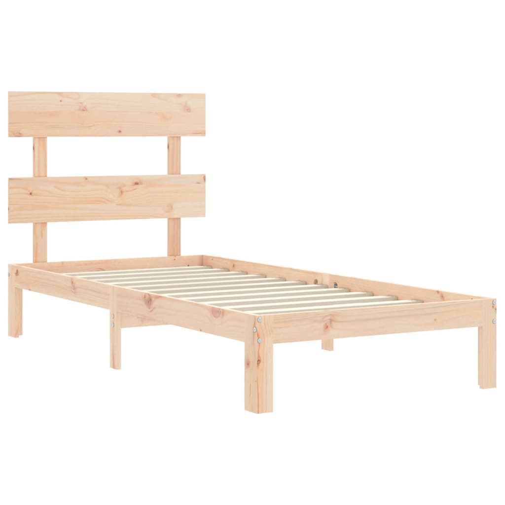 Bed Frame With Headboard Single Solid Wood