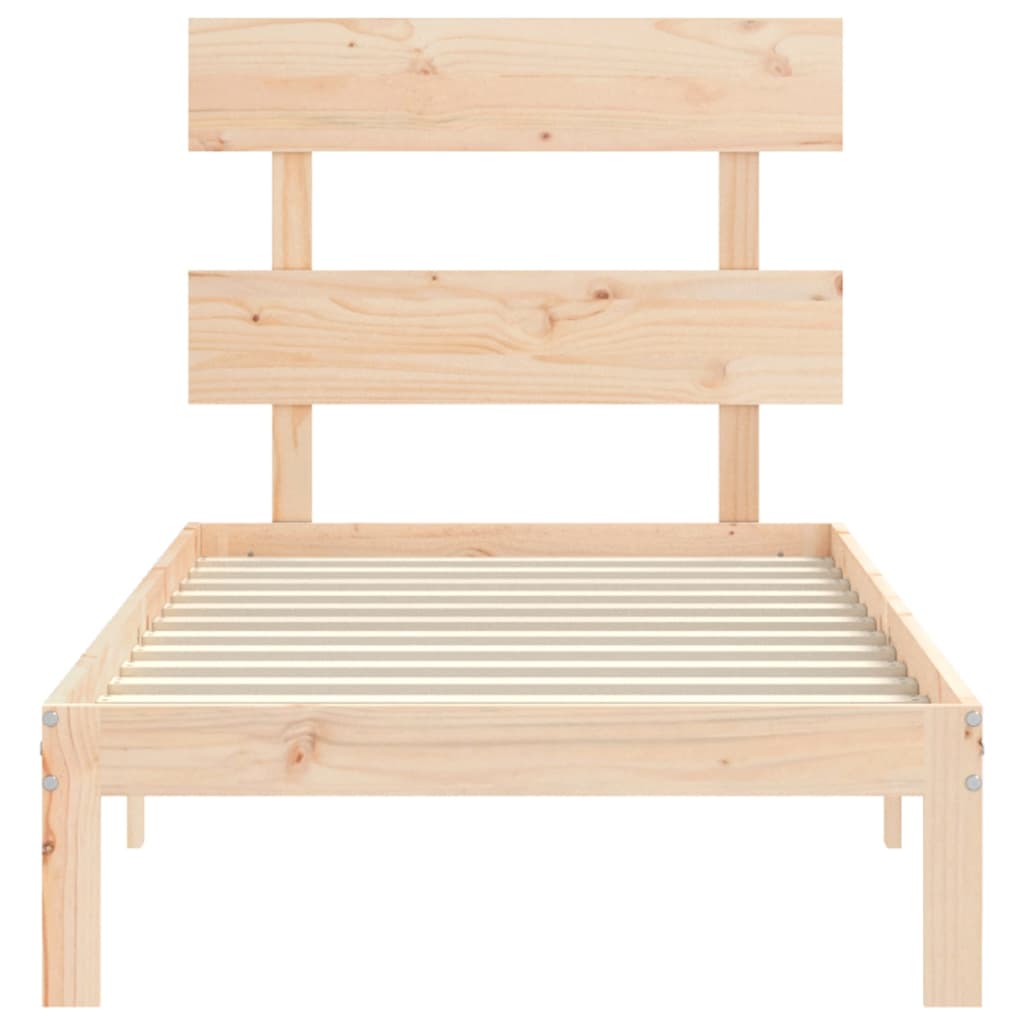 Bed Frame With Headboard Single Solid Wood