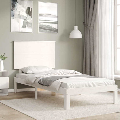 Bed Frame With Headboard White Single Solid Wood