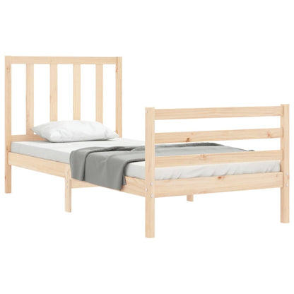 Bed Frame With Headboard Single Solid Wood