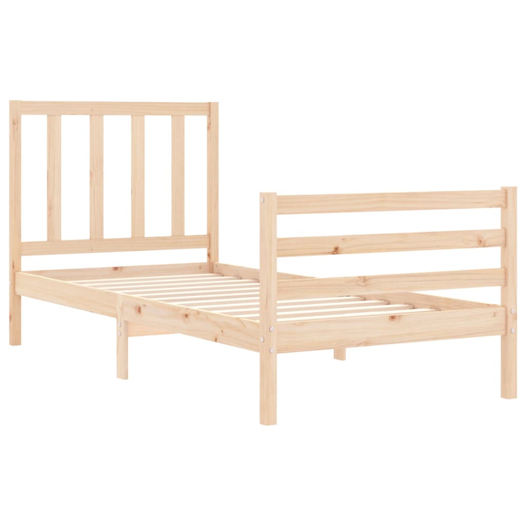 Bed Frame With Headboard Single Solid Wood