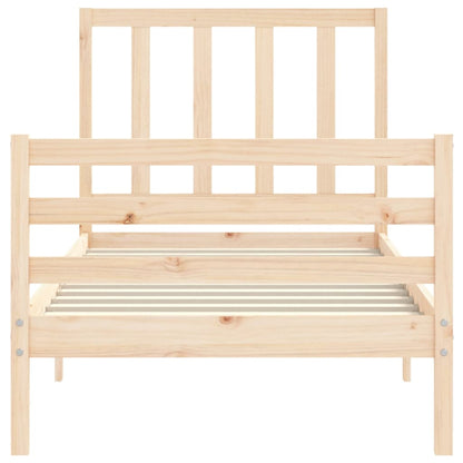 Bed Frame With Headboard Single Solid Wood