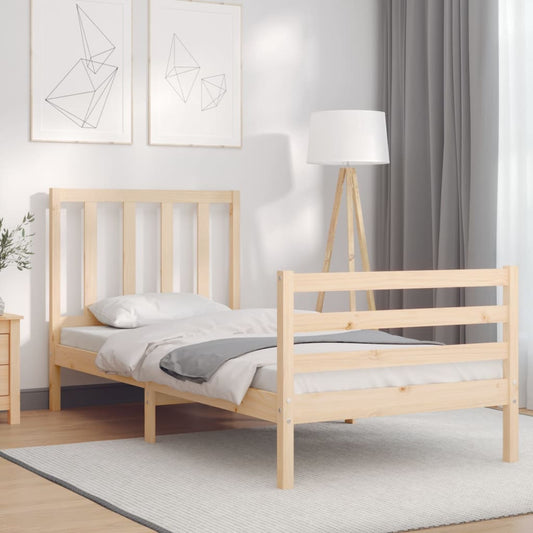 Bed Frame With Headboard Single Solid Wood