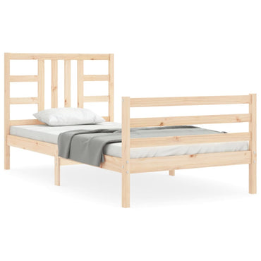 Bed Frame With Headboard Single Solid Wood