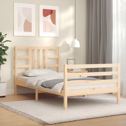 Bed Frame With Headboard Single Solid Wood