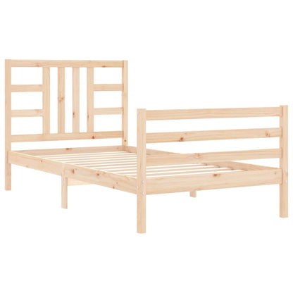 Bed Frame With Headboard Single Solid Wood