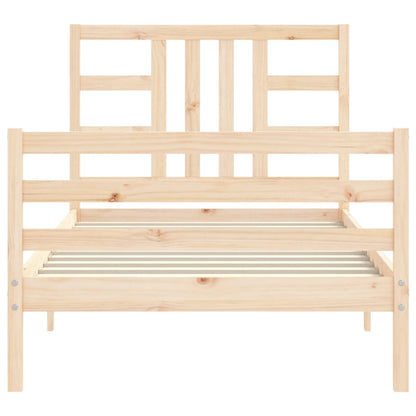 Bed Frame With Headboard Single Solid Wood