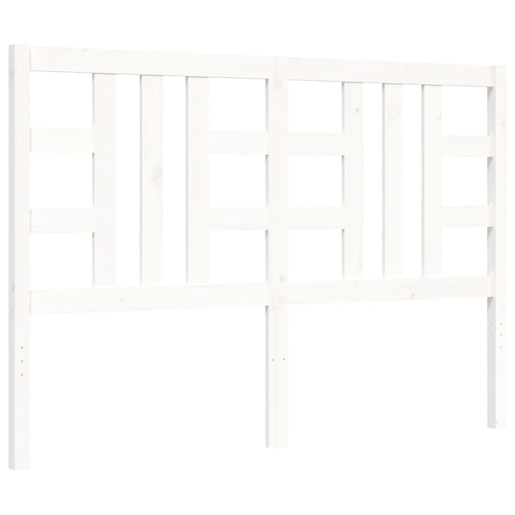 Bed Frame With Headboard White King Size Solid Wood