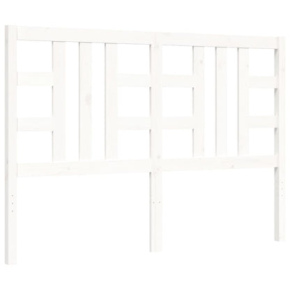 Bed Frame With Headboard White King Size Solid Wood