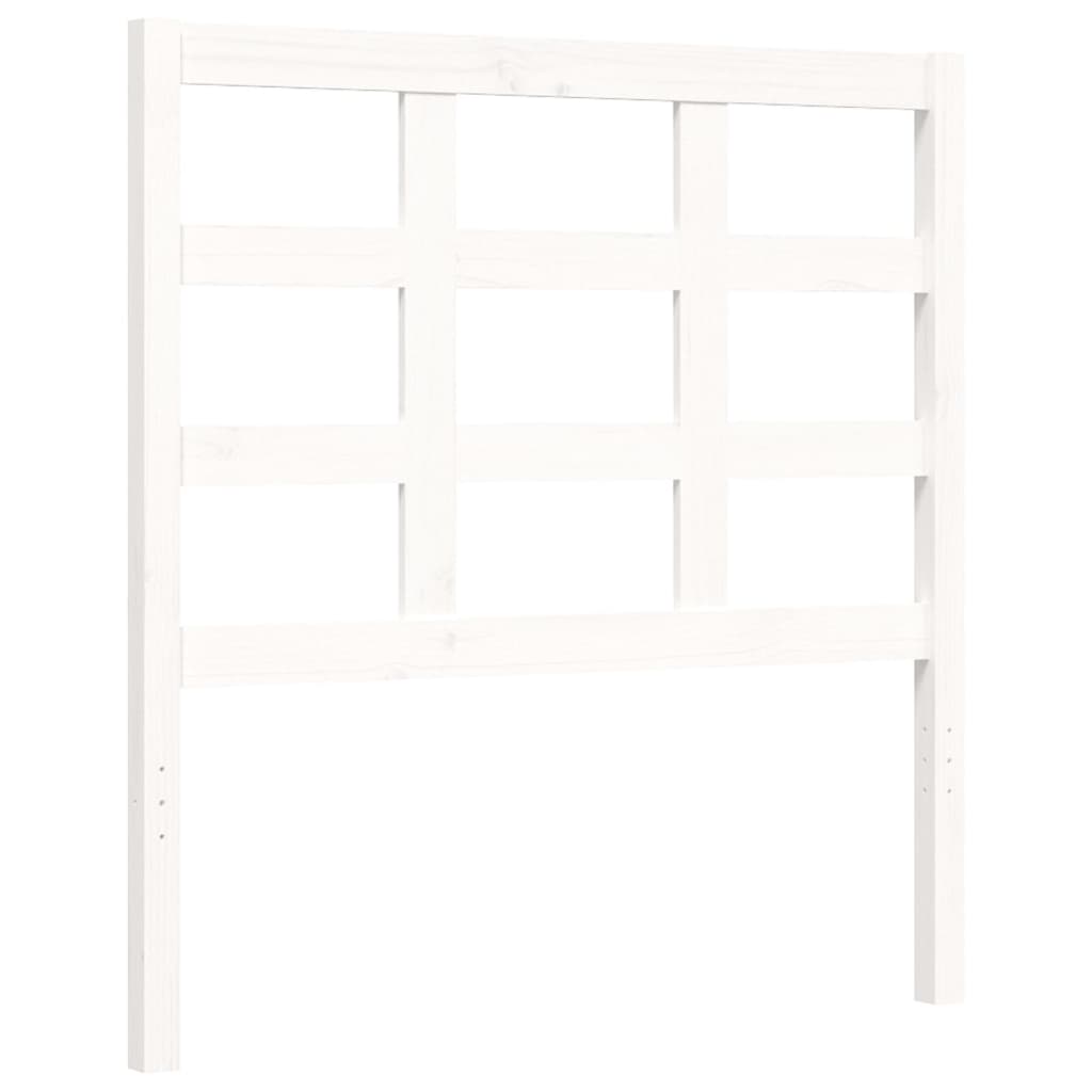 Bed Frame With Headboard White Single Solid Wood