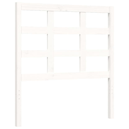 Bed Frame With Headboard White Single Solid Wood