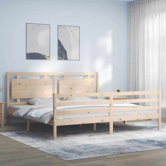 Bed Frame With Headboard Super King Size Solid Wood