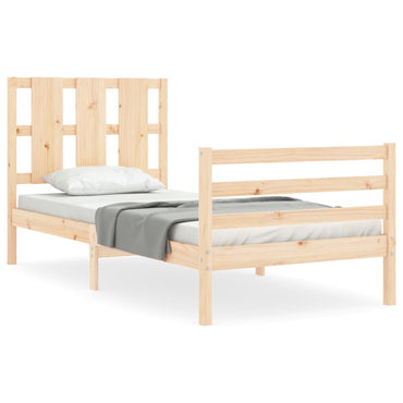 Bed Frame With Headboard Single Solid Wood