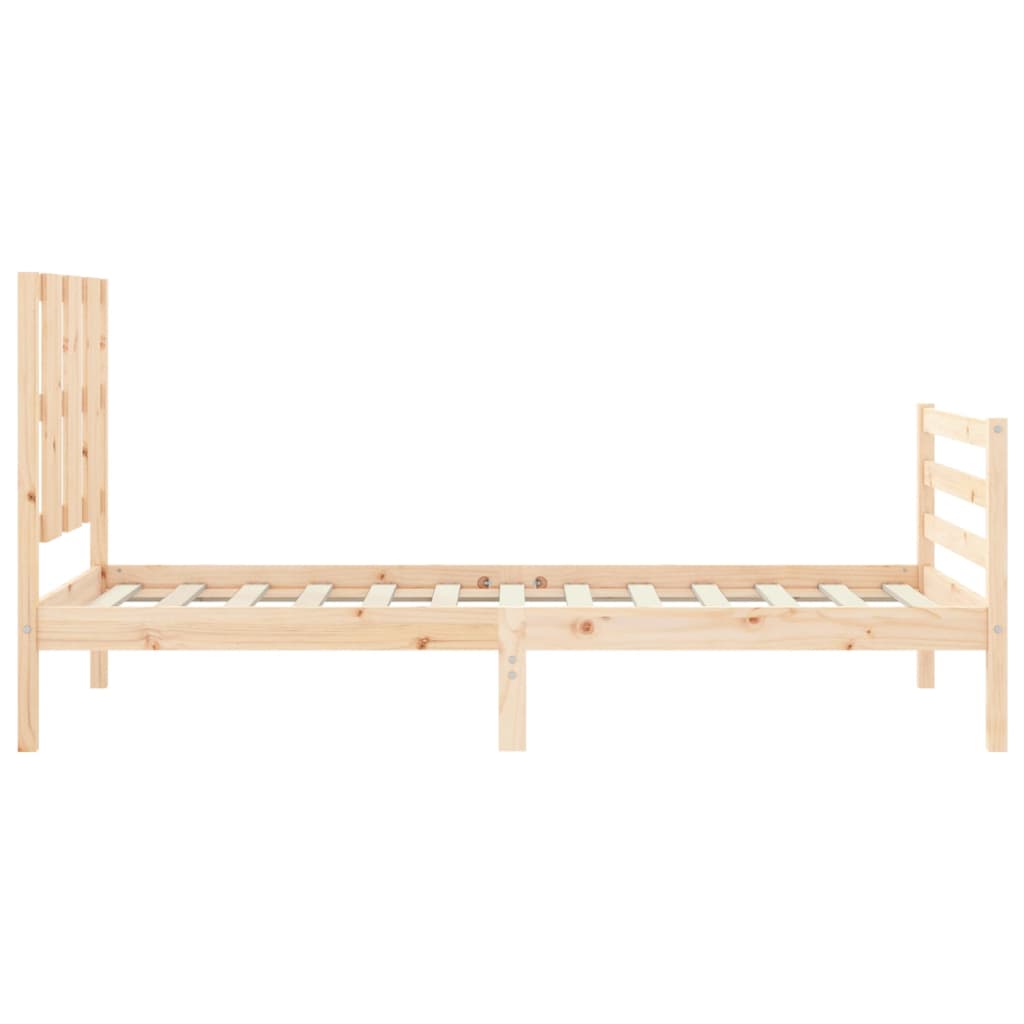 Bed Frame With Headboard Single Solid Wood