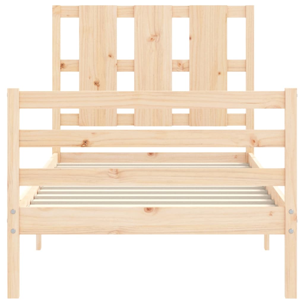 Bed Frame With Headboard Single Solid Wood