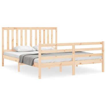 Bed Frame With Headboard King Size Solid Wood