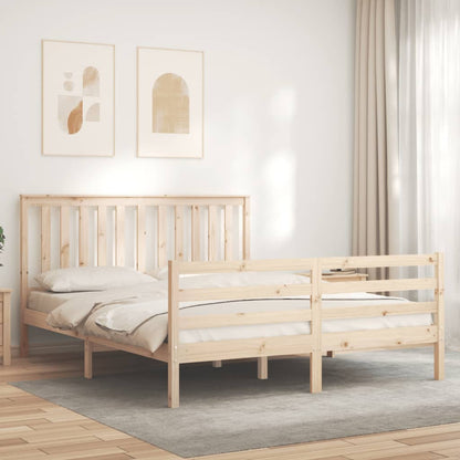 Bed Frame With Headboard King Size Solid Wood