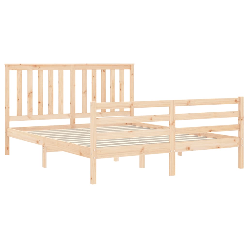 Bed Frame With Headboard King Size Solid Wood