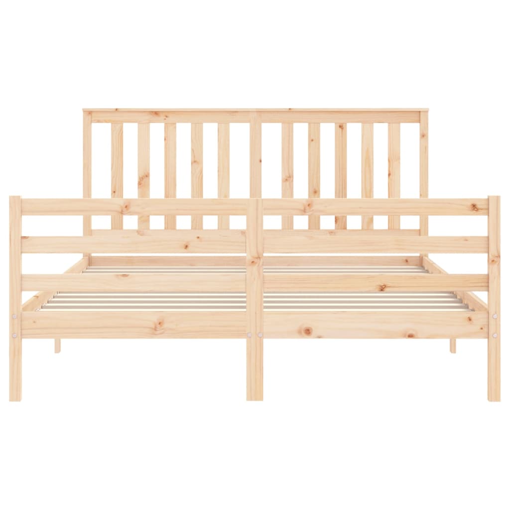 Bed Frame With Headboard King Size Solid Wood